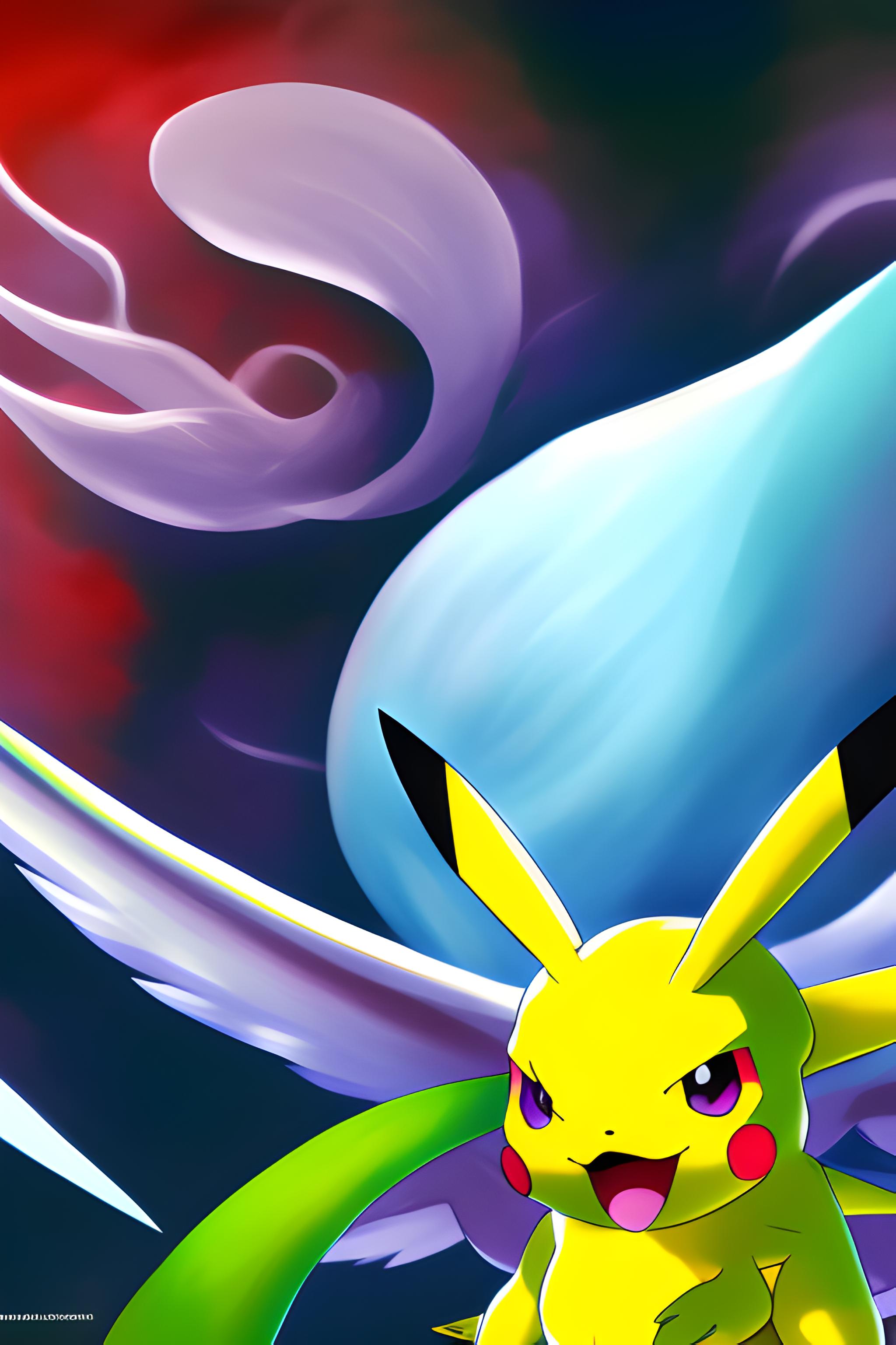 Plein de Pokémon psychoqwak dont un bleu dans un avec du reliefs 
